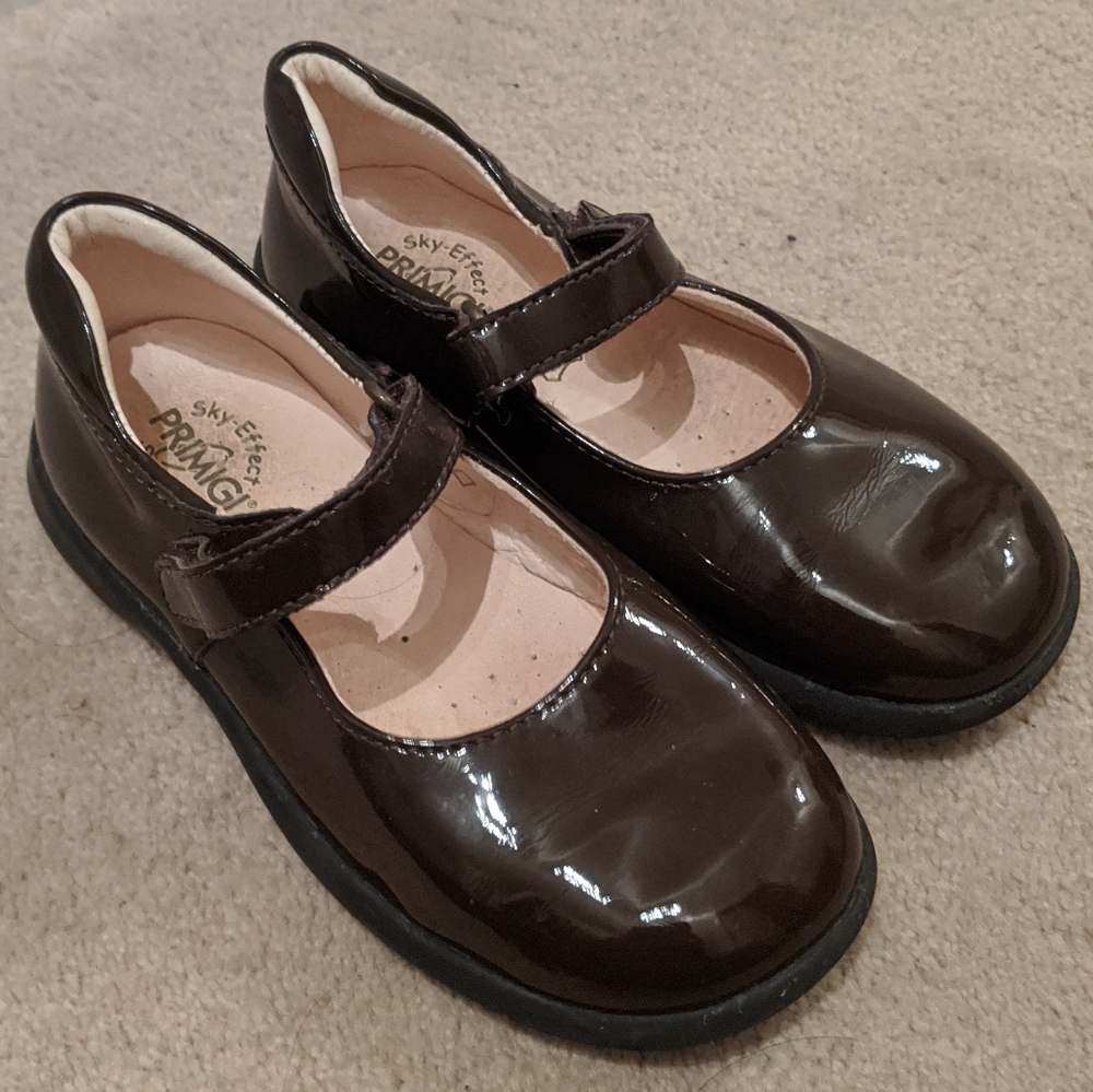 Primigi Brown Patent Leather Mary Janes